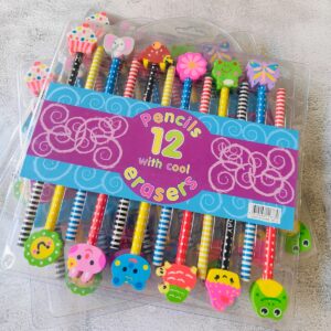 Cute Eraser Top 12 Pencil Set