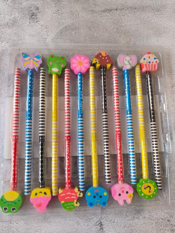 Cute Eraser Top 12 Pencil Set - Image 2