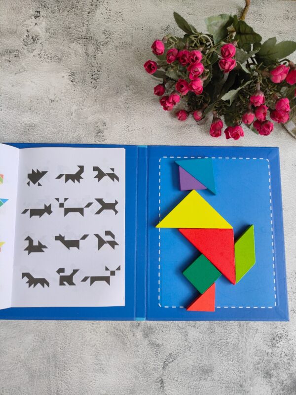 Wooden Magnetic Tangram Travel Game - Image 3