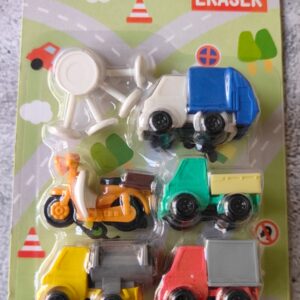 Vehicle Theme Colourful Erasers : Perfect for Kids' Parties & School