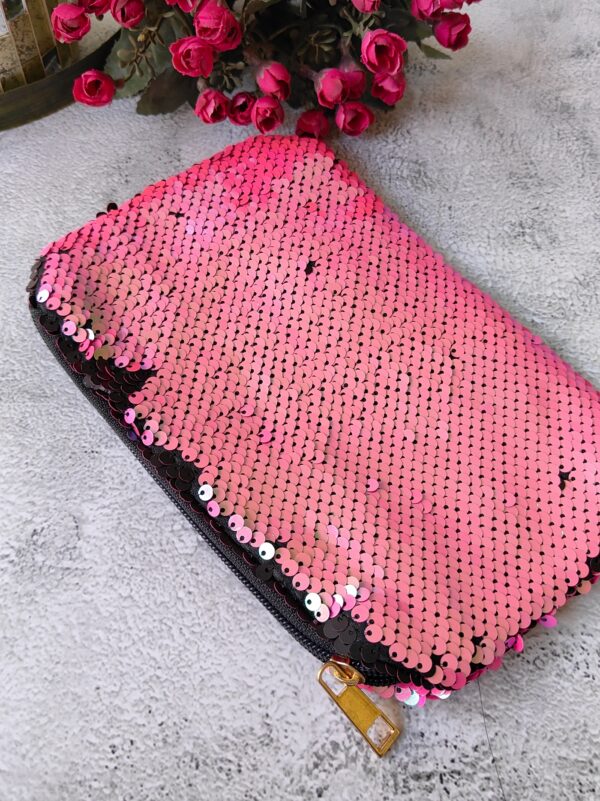 Shiny Brightly Colored Sequin Pouches - Image 2