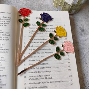 Rose Shape Metal Bookmark : Elegant & Exquisite Page Holder