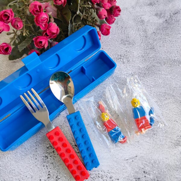 Lego Like Cutlery Spoon & Fork Set - Image 4