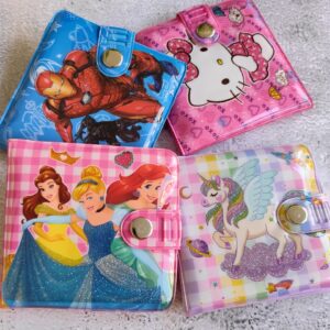 2 Fold Plastic Wallet for Kids with Cartoon Prints