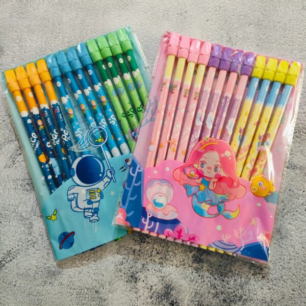 Cartoon Eraser Pencils :12 PCS of Fun, Function & Cuteness!